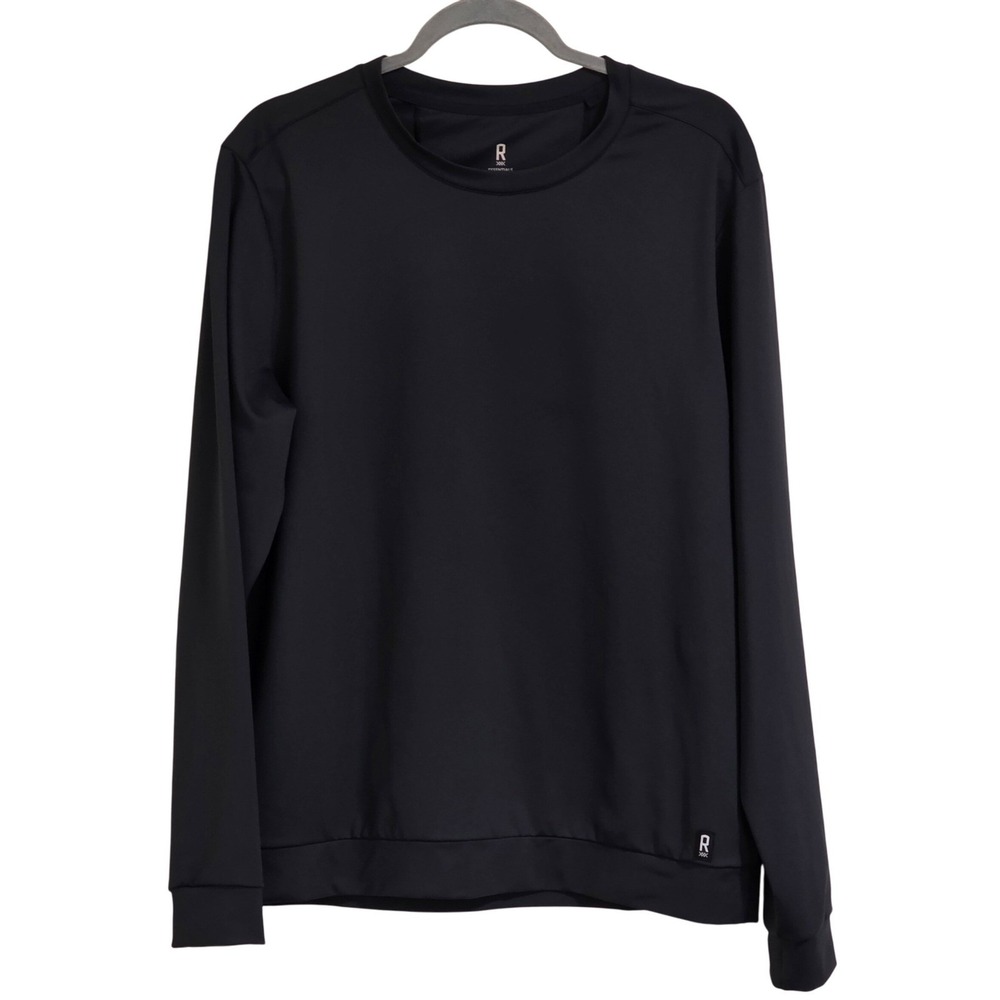 Rhone Essentials Performance Black Crew Neck Long Sleeve Training Shirt Men Med